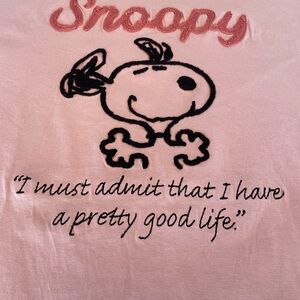 Peanuts Snoopy Pink T Shirt in Size Small